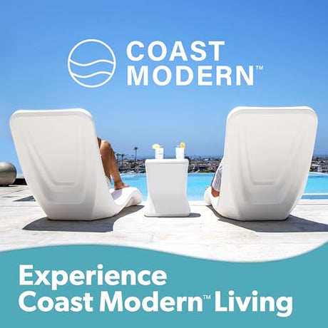 GoSports Coast Modern in Pool Lounge Chair - Waterproof & Weighted Chaise Lounger - Outdoor Pool Furniture for Patio or in Baja Shelf GoSports