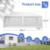 10x20 FT Party Tent, Outdoor Wedding Tents for Parties, Canopy Event Tent with 6 Removable Sidewalls, Waterproof Gazebo Shelter for Birthday Parties, Weddings, BBQs & Events (10X20FT-6Sides White) YYANDC