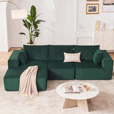 Huatean Home 108” Modular Sectional Sofa, Sponge Sectional Sofa Couch for Living Room, Modular L-Shape Sofa Couch with Chaise, DarkGreen Huatean Home