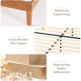 Sweetcrispy Solid Wood Bed Frame, Twin Size Bed Base with Wood Slat Support, Sturdy, Stylish & Noise-Free Design, No Box Spring Needed, Easy Assembly, Dark Brown Sweetcrispy