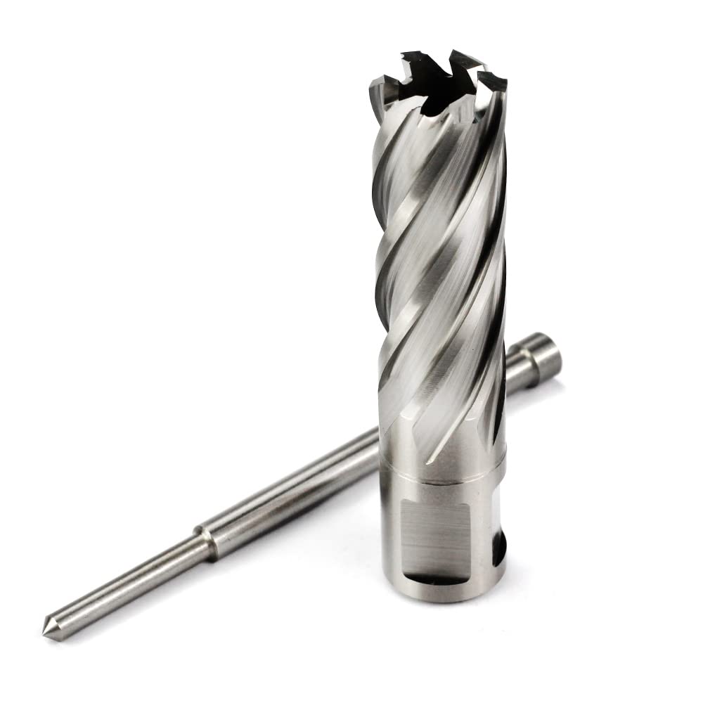 OSCARBIDE Annular Cutter 3/4 inch Cutting Diameter 2 inch Depth of Cut,3/4 inch Weldon Shank 2 Flat Mag Drill Bit with Pilot Pin for Magnetic Drill Press,1 Piece OSCARBIDE