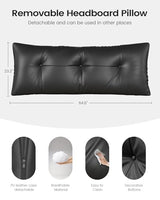 AOGLLATI Upholstered Queen Bed Frame with RemovableThick Backrest Headboard, Led Bed Frame Queen Size with 4 Storage Drawers and Charging Station, No Spring Box Needed, Black AOGLLATI