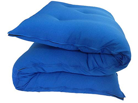 D&D Futon Furniture Royal Blue Traditional Japanese Floor Rolling Futon Mattress, Foldable Cushion Mats, Cotton/Foam Shikifuton, 3 x 30 x 80 D&D Futon Furniture