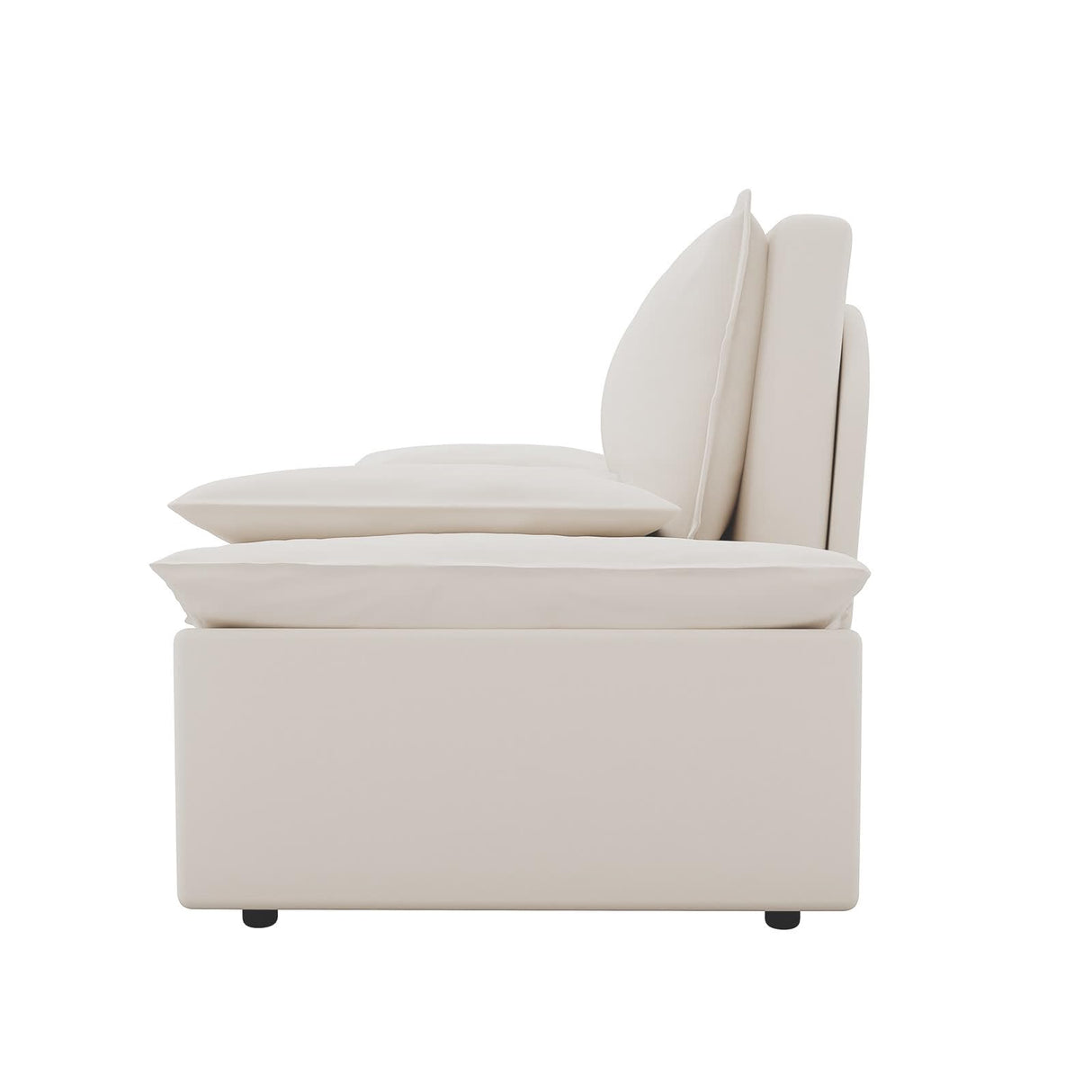 UPYOOE 70.1" Futon Sofa Bed Queen Size, Pull Out Bed, 3-in-1 Convertible Sleeper Sofa with 2 Soft Pillows, Modern Velvet Futon Couch for Living Room, Small Space, Apartment, Bedroom, Beige UPYOOE