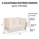 Carter's by DaVinci Colby 4-in-1 Low-Profile Convertible Crib in Washed Natural, Greenguard Gold Certified Carter's by DaVinci