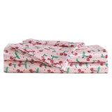 Betsey Johnson - King Bed Sheets, Satin Bedding Set with Matching Pillowcases, Wrinkle & Fade Resistant, Silky Smooth for Healthy Hair (Cherry Good Day Pink) Betsey Johnson