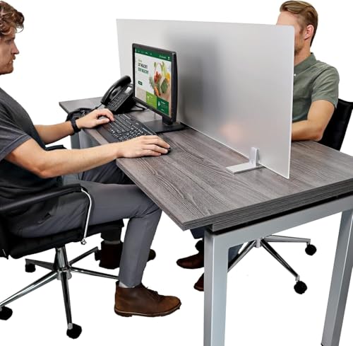 OBEX Acrylic Free Standing Screen, Divider for Desk Privacy Home & Office Partitions for Table Top Workstation, Portable Cubicle Panel for Work, 24" x 30", Frosted OBEX