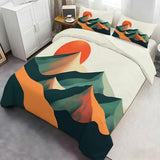 YFIOYI Mountains Duvet Cover Sets, Minimalist Bedding Set, Warm Ultra Soft Microfiber 3 Piece Bedding Set, with Zipper（Long Single） YFIOYI