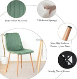 HAIZAO Small Round Dining Table Set for 4, 31.5'' Mid Century MDF Kitchen Table Set & 4 Green Wooden Velvet Dining Chairs, 5-Piece Retro Circle Dining Room Table Set for Home Apartment HAIZAO