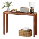 VINGLI 46" Console Table for entryway, Solid Wood Entryway Table, Narrow Sofa Table Behind Couch, for Living Room, Hallway, Bedroom, Entrance, Walnut VINGLI