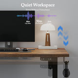 Klicelor Electric Standing Desk 48 Inch, Height Adjustable Desk for Home Office, Sit Stand Up Rising Computer Table with Memory Preset, Rustic Brown Klicelor