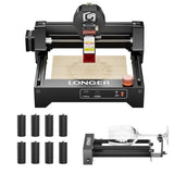LONGER Ray5 mini 2.5W Laser Engraver with Rotary Roller, 12000mm/min High-Speed Cutter for Wood, Metal, Acrylic, Leather, DIY CNC, 130x140mm Engraving Area, WiFi, Emergency Stop Safety Longer