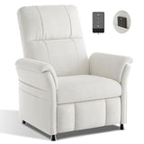 AMADA HOMEFURNISHING Power Recliner Chair for Adults, Adjustable Modern Chenille Reclining Chair with Side Pockets, Remote, Footrest, Thick Seat Cushion for Home Theater, Living Room, Bedroom & RV