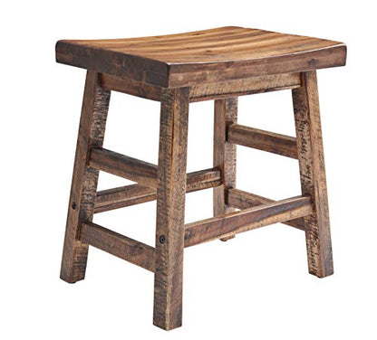 Alaterre Furniture Durango 20" H Industrial Wood Dining Stool - WoodArtSupply