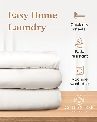 Good Sleep Bedding Twin XL Fitted Sheet - 1000 Thread Count Extra Long Twin XL Sheets, Soft & Breathable with 16" Deep Pocket, 100% Egyptian Cotton - White Good Sleep Bedding