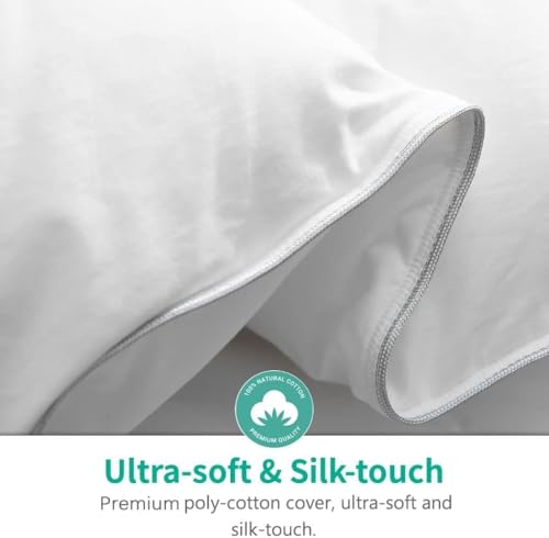 APSMILE Lightweight All-Season Down Feather Fibers Comforter Queen/Full Duvet Insert for Hot Sleepers/Warm Weather- Ultra-Soft High Fill-Power Hotel Collection Comforter, Thin Light Warmth(90"x90") APSMILE