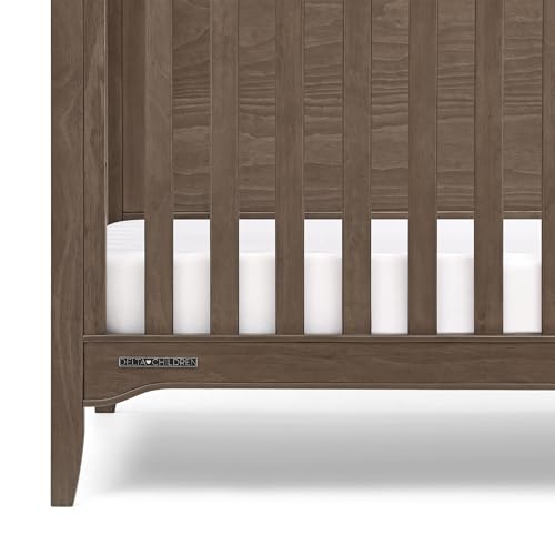 Delta Children Kendall 6-in1 Convertible Crib - Converts from Baby Crib to Toddler Bed, Daybed, Sofa Bed and Full-Size Bed with and Without Footboard, Fits Full-Size Crib Mattress, Teak Brown