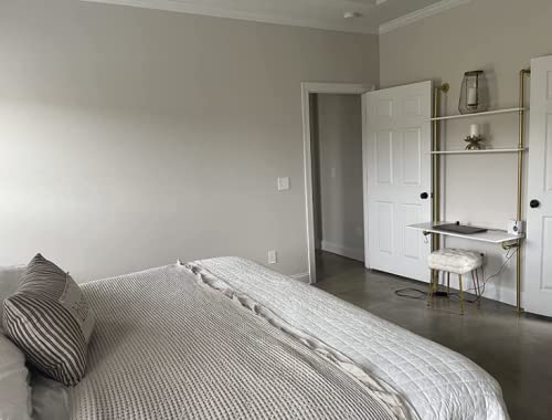 MAIKAILUN White and Gold Desk, 36" Ladder Desk, Wall Mount Computer Writing Table Pipe Shelf Shelving Mini Narrow Industrial Modern for Small Spaces(36x20x81) MAIKAILUN