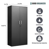 Approgreent Metal Storage Cabinet with Adjustable Shelves, Garage Cabinet with 2 Lockable Doors, Garage Storage Cabinet, Kitchen Pantry Cabinet - 71'H, Black Approgreent
