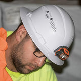 Klein Tools 60407 Hard Hat with Light, Vented Full Brim Style, Padded, Self-Wicking Odor-Resistant Sweatband, White Klein Tools
