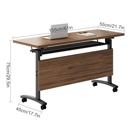 Conference Room Tables,Folding Conference Tables,Flip Top Rolling Mobile Table with Silent Locking Wheels,Modern Portable Seminar Training Meeting Table Business Tables (6 Pack, 61x21.7x29.5inch) Lenyedr