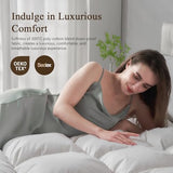 Lightweight Goose Feather Down Fiber Comforter Oversized King, 750 FP Cloudy-Fluffy Duvet Insert, Ultra-Soft Pima Cotton Blend Cover, Hotel Luxury Comforter for Hot Sleepers, White, 120x98 Inches BPC