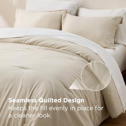 Bedsure Queen Comforter Set - 7 Pieces Beige Queen Bedding Set for All Seasons, Boho Contrasting Design Bed in a Bag with Comforter, Sheets, Pillowcases & Shams Bedsure