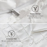 Bedsure Boho Twin Duvet Cover Size - White Breathable & Soft Boho Bedding, Machine Washable Comforter Cover for All Seasons, Includes 1 Duvet Cover 68"x90" with 1 Pillow Sham & Zipper Closure Bedsure