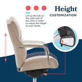 La-Z-Boy Sutherland Ergonomic Fabric Swivel Computer and Desk Chair, Cream (CHR10048D) La-Z-Boy
