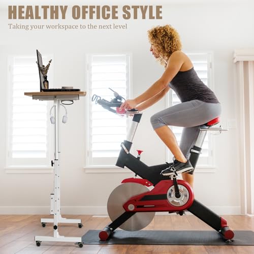 SIDUCAL Small Standing Desk Adjustable Height, Small Mobile Stand Up Desk with Wheels, Rolling Desk for Standing or Sitting, Portable Computer Desk for Walking Pad SIDUCAL