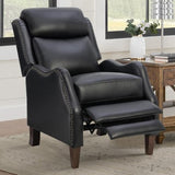 KISLOT Leather Pushback Recliner Faux Armchair with Rivet Decoration Single Sofa Accent Chair for Living Room Bedroom