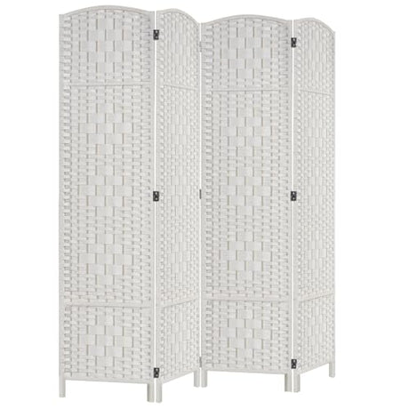 Rose Home Fashion 6 ft Tall Room Divider, Room Dividers and Folding Privacy Screens, 15.7in Privacy Screen 4 Panel Partition Temporary Wall Separation for Private, White Rose Home Fashion