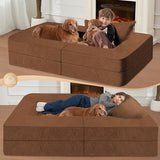 Cansunna Futon Sofa Bed with Pillow, 3-in-1 Sleeper Sofa Bed with Removable Cover, Convertible Floor Sofa Bed, No Assembly Boneless Couch for Living Room, Bedroom Cansunna