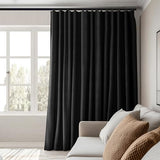 MaKefeile Room Divider Curtains Total Blackout Privacy Curtain Panel Room Thermal Insulated Noise Reduction Curtains for Bedroom Window Living Room Ceiling Track Curtain W 8.3 ft × H 7 ft Black MaKefeile
