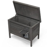 GDLF Outdoor Cat House Feral Cat Enclosure 100% Insulated All-Round Foam Weatherproof Solid Wood Large Size for Multiple Cats 34.5" L*21.5" W*27.2" H GDLF