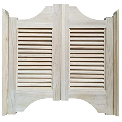 Café Swing Door,Unfinished Louvered Café Interior Swing Solid Wood Door,Hardwood Cafe Doors Includes Hinges,Self Closing Saloon Swing Swinging Door,for Terrace Emporium,Custom (W 34 x H 39in)