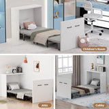 NAIZEA Murphy Bed w/Mattress, Foldable Murphy Bed Cabinet, 75" x 29" Cot Size Fold Out Beds for Guest Bedroom, Living Room, Office, Easy Pull Out and Folding NAIZEA