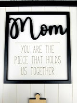 Mothers Day Gift For Mom | Personalized Mom Puzzle Sign with Custom Kids Names | Add 1-8 Child Names | Puzzle Gift for Grandma | Puzzle Piece Wall Decor Family | Wood Puzzle Wall Decor (Mom) D3 Maker Custom Creations