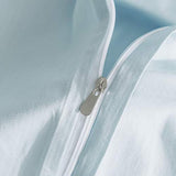 SUSYBAO Twin Duvet Cover Light Blue 100% Cotton 2 Pcs Set 1 Single Baby Blue Duvet Cover with Zipper Ties 1 Pillow Sham Sky Blue Hotel Collection Bedding Set Soft Comfortable SUSYBAO