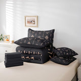 Erosebridal Bull Skull 7 Pcs Comforter Set Full Boho Bedding Ethnic Horns Bohemian Bed in A Bag Black Brown Tribal Symbol Mysterious Aztec Bedroom Decor Abstract Geometric Sheet Set for Men Boys Erosebridal