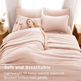 CozyLux Full Size Comforter Sets Blush Pink, 7 Pieces Bed in a Bag Full Comforter Set with Sheets, Luxury Bedding Set with Down Alternative Comforter, Fitted Sheet, Flat Sheet, Pillowcases & Shams CozyLux