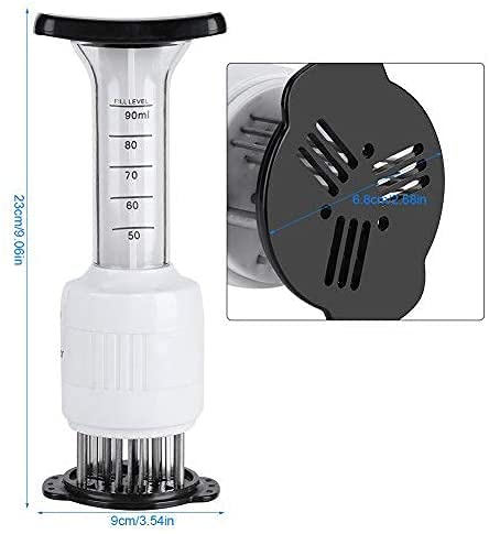 GOTOTOP Meat Marinade Tenderizer Needle Injector Steaks Flavor Syringe Cook Kitchen Tool Meat Tenderizer 2.64 x 2.64 x 8.86inch GOTOTOP