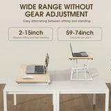 Omhuzsyo standing desk converter Stand up office desk riser on the desktop is suitable for use in laptops and single monitor work consoles, home offices, and can be adjusted in height(Log Color) Omhuzsyo