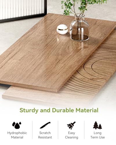 LITTLE TREE 47-Inch Reception Desk with Counter, Oak Front Desk Reception Room Table, Retail Counter for Checkout, Modern Welcome Desk for Lobby, Office, Beauty Salon LITTLE TREE