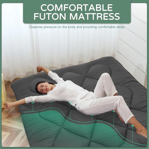 Lilypelle Japanese Floor Mattress Futon Mattress, Full Size 54"x 80" Foldable Roll Up Sleeping Tatami Mat Floor Lounger Guest Bed LILYPELLE