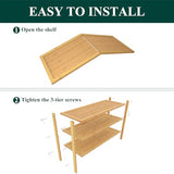 Smiry Bamboo Shoe Rack, 3 Tier Shoe Organizer for Entryway & Closet, Stackable Free Standing Storage Shelf for Shoes, Bags & Plants, Natural Smiry