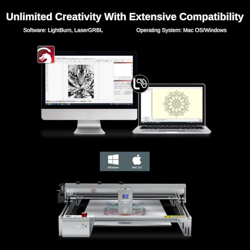 LASER TREE Laser Engraver, 40000mW（40W）Output Power Laser Engraver Machine, High Precision Laser Cutter and Engraver for Wood & Metal Paper Acrylic Glass Leather etc, Class 4 (Basic) LASER TREE