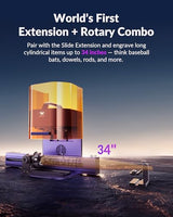 Rotary Pro Attachment for WeCreat Lumos Laser Engraver, Adjustable U-Axis Roller for Engraving Cylindrical Objects, Jewelry, Ring Interiors, Wine Glass, Baseball, Tumbler, Engraver Accessory WECREAT