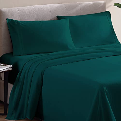 Egyptian Cotton Sheets Super Single (48" x 84") Size Sheet Set, 4 Piece Bed Sheets, Bedding Sheets & Pillowcases, Super Single Size, Fits 6-9" Deep Pocket Sheets, 400-TC Cotton Sheets, Teal Quality Linen
