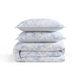 Tommy Hilfiger - Comforter Set, Luxuriously Soft Cotton Slub Bedding with Matching Shams, Abstract Inspired Design (Ethereal Floral Blue, Full/Queen) Tommy Hilfiger